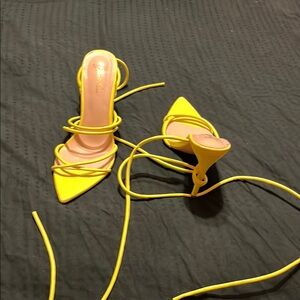 Yellow Strappy Heels